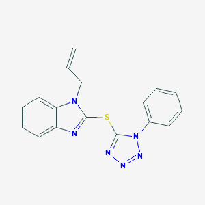 molecular formula C17H14N6S B503338 1-allyl-2-[(1-phenyl-1H-tetraazol-5-yl)sulfanyl]-1H-benzimidazole 