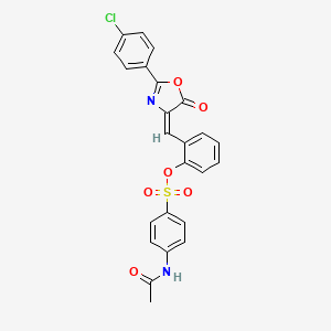 2-{[2-(4-chlorophenyl)-5-oxo-1,3-oxazol-4(5H)-ylidene]methyl}phenyl 4-(acetylamino)benzenesulfonate