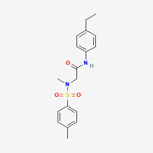 molecular formula C18H22N2O3S B5033402 N-(4-ethylphenyl)-N~2~-methyl-N~2~-[(4-methylphenyl)sulfonyl]glycinamide 