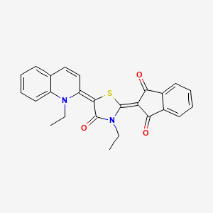 2-{3-ETHYL-5-[1-ETHYL-2(1H)-QUINOLINYLIDEN]-4-OXO-1,3-THIAZOLAN-2-YLIDEN}-1H-INDENE-1,3(2H)-DIONE