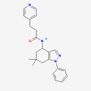 N-(6,6-dimethyl-1-phenyl-4,5,6,7-tetrahydro-1H-indazol-4-yl)-3-(4-pyridinyl)propanamide