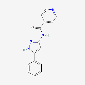 molecular formula C15H12N4O B5033539 N-(3-phenyl-1H-pyrazol-5-yl)isonicotinamide 