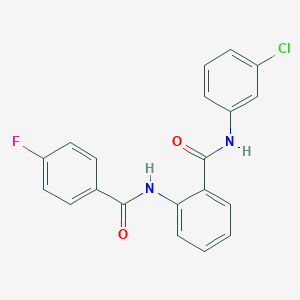 molecular formula C20H14ClFN2O2 B503356 N-(3-chlorophenyl)-2-[(4-fluorobenzoyl)amino]benzamide 