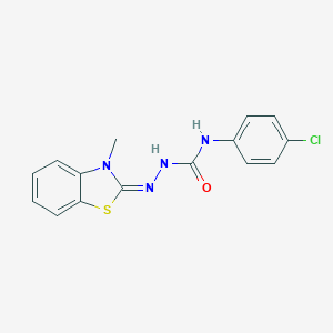 molecular formula C15H13ClN4OS B503364 3-methyl-1,3-benzothiazol-2(3H)-one N-(4-chlorophenyl)semicarbazone 