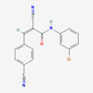 (2E)-N-(3-bromophenyl)-2-cyano-3-(4-cyanophenyl)prop-2-enamide