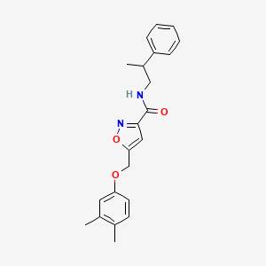 molecular formula C22H24N2O3 B5033665 5-[(3,4-dimethylphenoxy)methyl]-N-(2-phenylpropyl)-3-isoxazolecarboxamide 