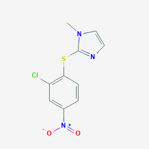 molecular formula C10H8ClN3O2S B503370 2-({2-chloro-4-nitrophenyl}sulfanyl)-1-methyl-1H-imidazole 