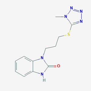 molecular formula C12H14N6OS B503374 1-{3-[(1-methyl-1H-tetraazol-5-yl)sulfanyl]propyl}-1,3-dihydro-2H-benzimidazol-2-one 