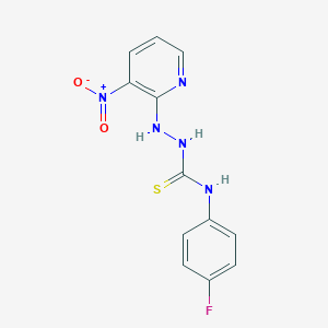 molecular formula C12H10FN5O2S B503386 N-(4-fluorophenyl)-2-{3-nitro-2-pyridinyl}hydrazinecarbothioamide 