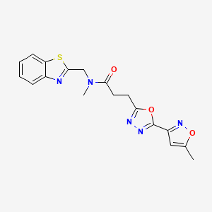 N-(1,3-benzothiazol-2-ylmethyl)-N-methyl-3-[5-(5-methyl-3-isoxazolyl)-1,3,4-oxadiazol-2-yl]propanamide