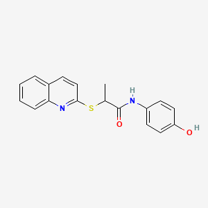 N-(4-hydroxyphenyl)-2-quinolin-2-ylsulfanylpropanamide