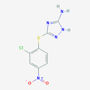 molecular formula C8H6ClN5O2S B503388 3-amino-5-({2-chloro-4-nitrophenyl}sulfanyl)-4H-1,2,4-triazole 