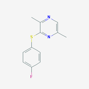 molecular formula C12H11FN2S B503392 3,6-Dimethyl-2-pyrazinyl 4-fluorophenyl sulfide 