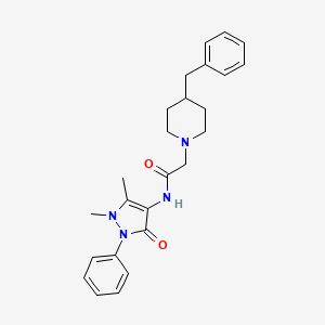 2-(4-benzyl-1-piperidinyl)-N-(1,5-dimethyl-3-oxo-2-phenyl-2,3-dihydro-1H-pyrazol-4-yl)acetamide