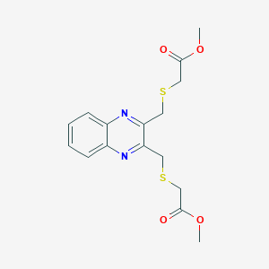 Methyl {[(3-{[(2-methoxy-2-oxoethyl)sulfanyl]methyl}-2-quinoxalinyl)methyl]sulfanyl}acetate