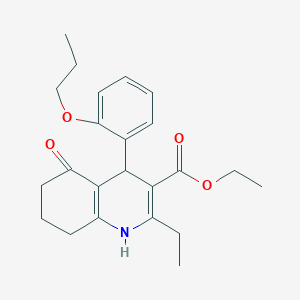 Ethyl 2-ethyl-5-oxo-4-(2-propoxyphenyl)-1,4,5,6,7,8-hexahydroquinoline-3-carboxylate