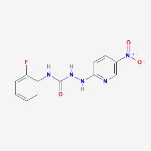 molecular formula C12H10FN5O3 B503398 N-(2-fluorophenyl)-2-{5-nitro-2-pyridinyl}hydrazinecarboxamide 