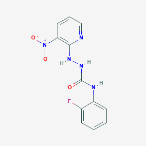 molecular formula C12H10FN5O3 B503404 N-(2-fluorophenyl)-2-{3-nitro-2-pyridinyl}hydrazinecarboxamide 