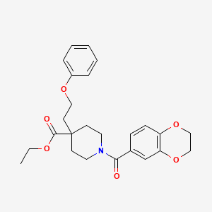 ethyl 1-(2,3-dihydro-1,4-benzodioxin-6-ylcarbonyl)-4-(2-phenoxyethyl)-4-piperidinecarboxylate