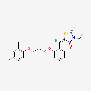 (5E)-5-[[2-[3-(2,4-dimethylphenoxy)propoxy]phenyl]methylidene]-3-ethyl-2-sulfanylidene-1,3-thiazolidin-4-one