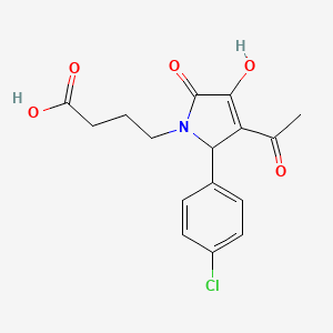 4-[3-acetyl-2-(4-chlorophenyl)-4-hydroxy-5-oxo-2,5-dihydro-1H-pyrrol-1-yl]butanoic acid