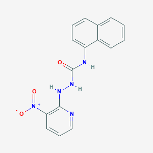 molecular formula C16H13N5O3 B503406 2-{3-nitro-2-pyridinyl}-N-(1-naphthyl)hydrazinecarboxamide 