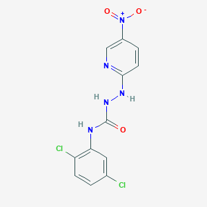 molecular formula C12H9Cl2N5O3 B503407 N-(2,5-dichlorophenyl)-2-{5-nitro-2-pyridinyl}hydrazinecarboxamide 