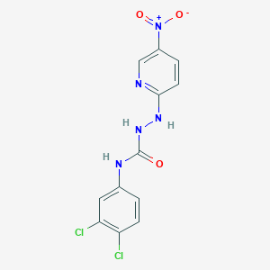 molecular formula C12H9Cl2N5O3 B503408 N-(3,4-dichlorophenyl)-2-{5-nitro-2-pyridinyl}hydrazinecarboxamide 
