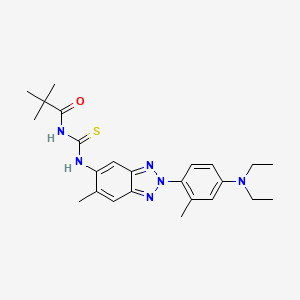 molecular formula C24H32N6OS B5034179 N-[({2-[4-(diethylamino)-2-methylphenyl]-6-methyl-2H-1,2,3-benzotriazol-5-yl}amino)carbonothioyl]-2,2-dimethylpropanamide 