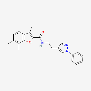 molecular formula C23H23N3O2 B5034188 3,6,7-trimethyl-N-[2-(1-phenyl-1H-pyrazol-4-yl)ethyl]-1-benzofuran-2-carboxamide 