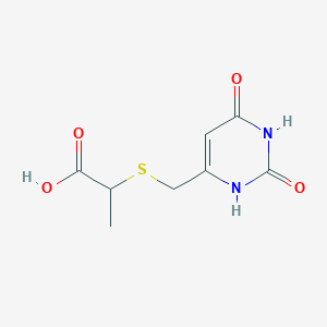 2-{[(2,6-Dioxo-1,2,3,6-tetrahydro-4-pyrimidinyl)methyl]sulfanyl}propanoic acid