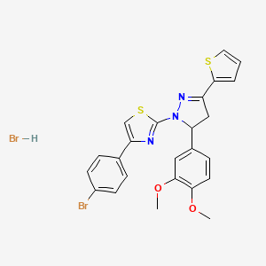 4-(4-Bromophenyl)-2-[3-(3,4-dimethoxyphenyl)-5-thiophen-2-yl-3,4-dihydropyrazol-2-yl]-1,3-thiazole;hydrobromide