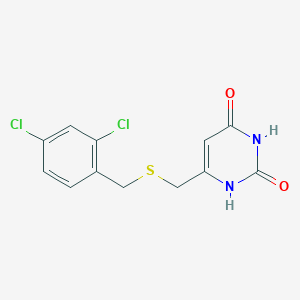 molecular formula C12H10Cl2N2O2S B503425 6-{[(2,4-dichlorobenzyl)sulfanyl]methyl}-2,4(1H,3H)-pyrimidinedione 