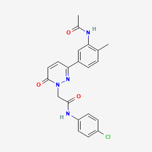 molecular formula C21H19ClN4O3 B5034254 2-[3-[3-(acetylamino)-4-methylphenyl]-6-oxo-1(6H)-pyridazinyl]-N-(4-chlorophenyl)acetamide 