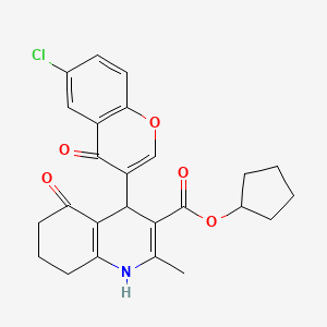 cyclopentyl 4-(6-chloro-4-oxo-4H-chromen-3-yl)-2-methyl-5-oxo-1,4,5,6,7,8-hexahydroquinoline-3-carboxylate