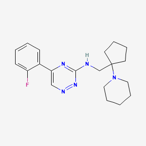 5-(2-fluorophenyl)-N-{[1-(1-piperidinyl)cyclopentyl]methyl}-1,2,4-triazin-3-amine