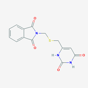 molecular formula C14H11N3O4S B503427 2-({[(2,6-dioxo-1,2,3,6-tetrahydro-4-pyrimidinyl)methyl]sulfanyl}methyl)-1H-isoindole-1,3(2H)-dione 