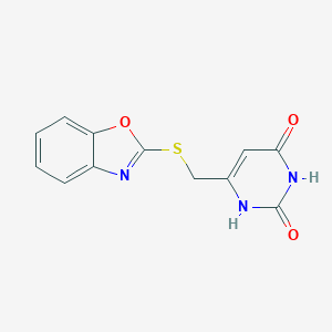 molecular formula C12H9N3O3S B503428 6-[(1,3-benzoxazol-2-ylsulfanyl)methyl]-2,4(1H,3H)-pyrimidinedione 
