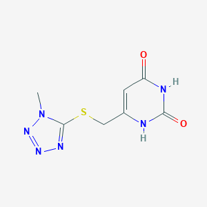 molecular formula C7H8N6O2S B503429 6-{[(1-methyl-1H-tetraazol-5-yl)sulfanyl]methyl}-2,4(1H,3H)-pyrimidinedione 