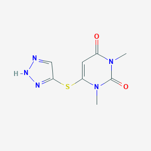 molecular formula C8H9N5O2S B503430 1,3-dimethyl-6-(1H-1,2,3-triazol-4-ylsulfanyl)-2,4(1H,3H)-pyrimidinedione 