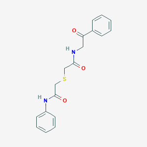 molecular formula C18H18N2O3S B5034308 2-[(2-ANILINO-2-OXOETHYL)SULFANYL]-N-(2-OXO-2-PHENYLETHYL)ACETAMIDE 