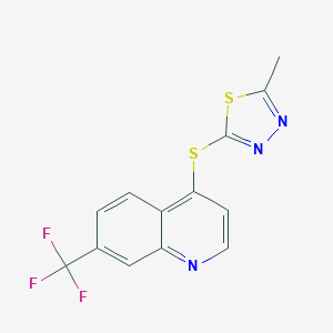 molecular formula C13H8F3N3S2 B503434 4-[(5-Methyl-1,3,4-thiadiazol-2-yl)sulfanyl]-7-(trifluoromethyl)quinoline 
