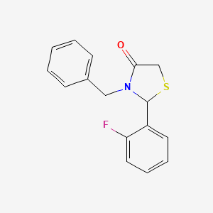 molecular formula C16H14FNOS B5034360 3-benzyl-2-(2-fluorophenyl)-1,3-thiazolidin-4-one 