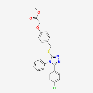 molecular formula C24H20ClN3O3S B5034378 methyl 2-[4-({[5-(4-chlorophenyl)-4-phenyl-4H-1,2,4-triazol-3-yl]sulfanyl}methyl)phenoxy]acetate 