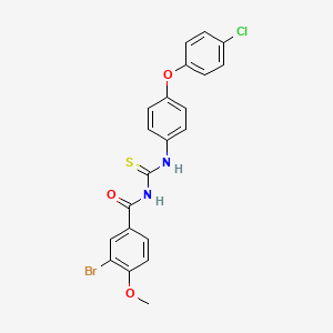 molecular formula C21H16BrClN2O3S B5034381 3-bromo-N-{[4-(4-chlorophenoxy)phenyl]carbamothioyl}-4-methoxybenzamide 