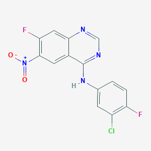 B050344 N-(3-chloro-4-fluorophenyl)-7-fluoro-6-nitroquinazolin-4-amine CAS No. 162012-67-1