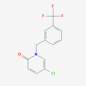 molecular formula C13H9ClF3NO B503440 5-chloro-1-[3-(trifluoromethyl)benzyl]-2(1H)-pyridinone 