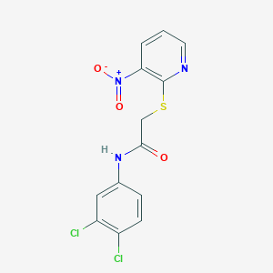 N-(3,4-dichlorophenyl)-2-({3-nitro-2-pyridinyl}sulfanyl)acetamide