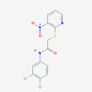 molecular formula C13H9Cl2N3O3S B503441 N-(3,4-dichlorophenyl)-2-({3-nitro-2-pyridinyl}sulfanyl)acetamide 