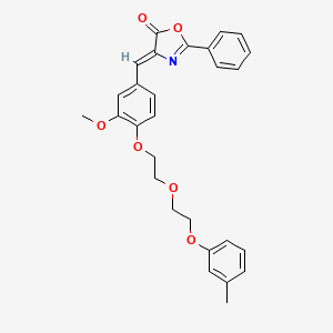 (4Z)-4-[[3-methoxy-4-[2-[2-(3-methylphenoxy)ethoxy]ethoxy]phenyl]methylidene]-2-phenyl-1,3-oxazol-5-one